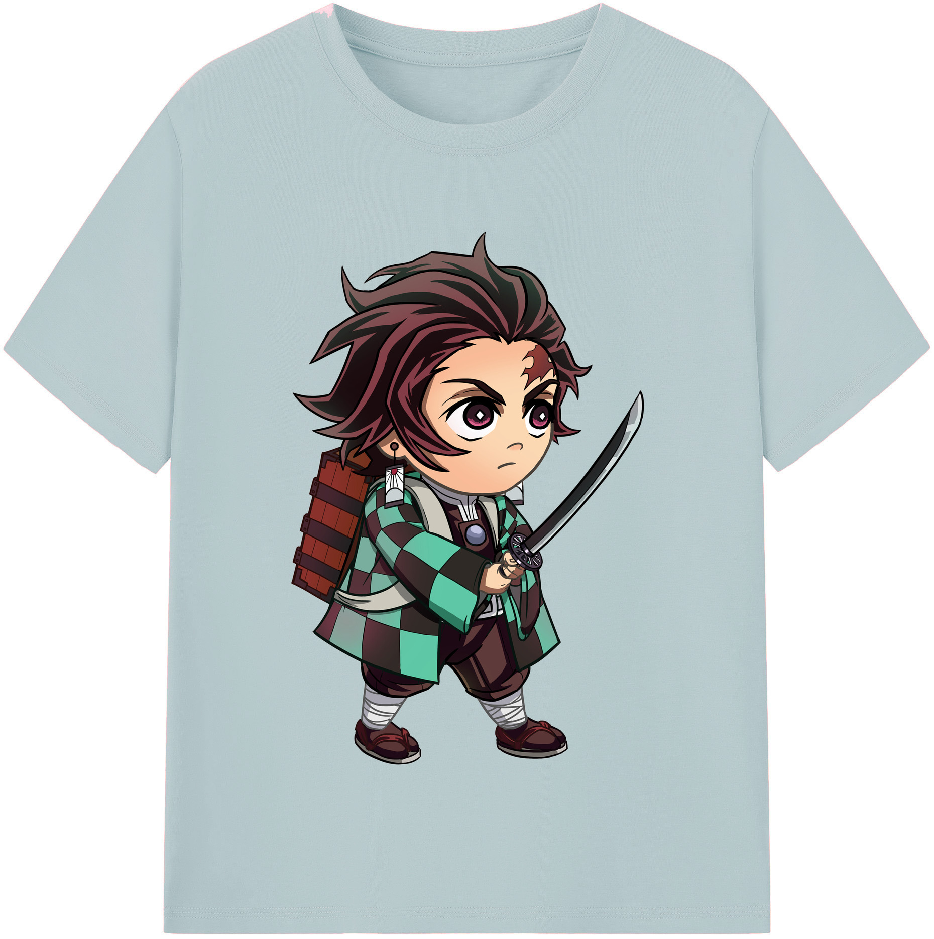 （画像用） 鬼滅の刃 竈門 炭治郎／かまど たんじろう Kamado Tanjirou 綿100％半袖Tシャツ（フロントプリント）